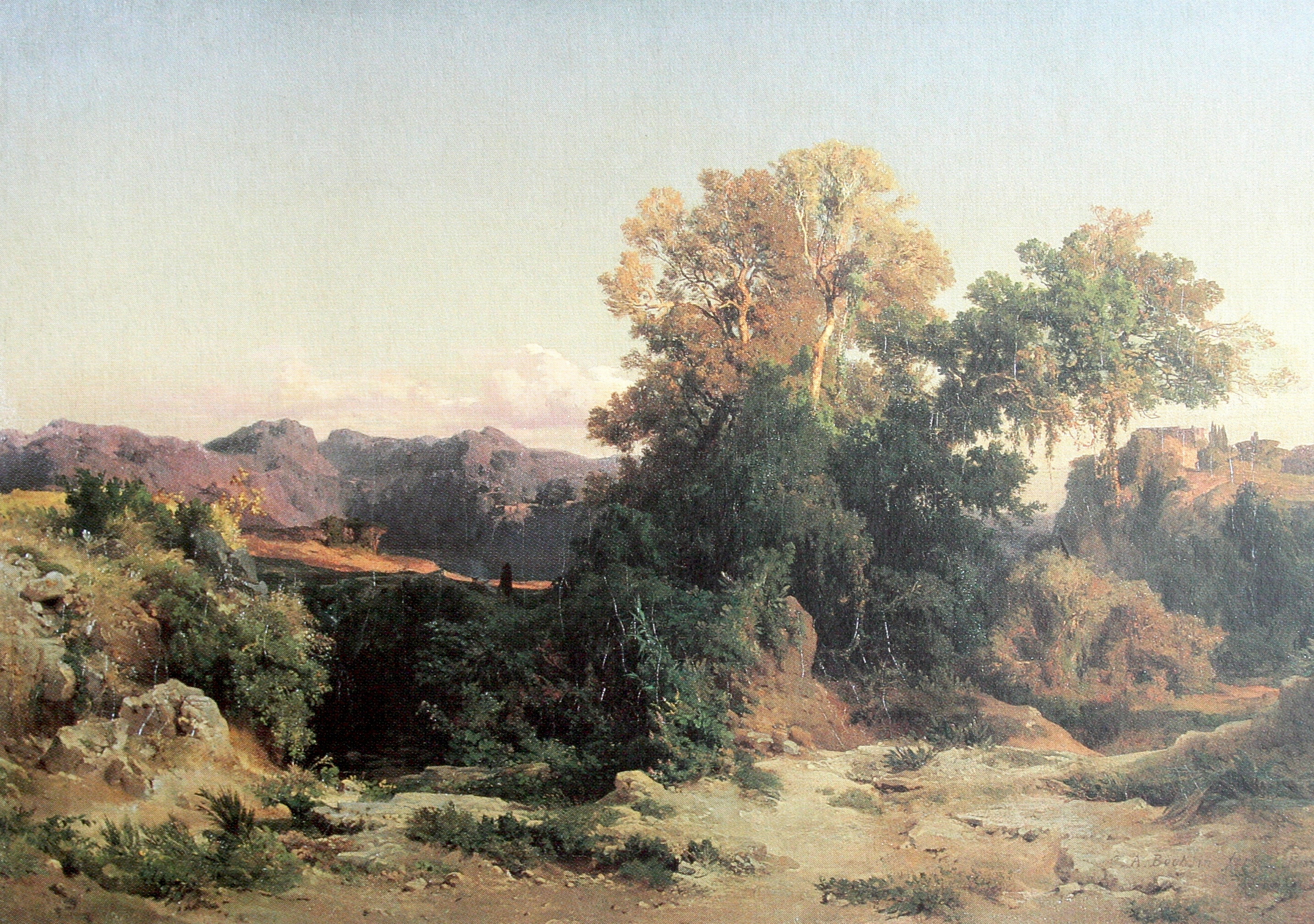 Wallpaper landscape, 1851, In
