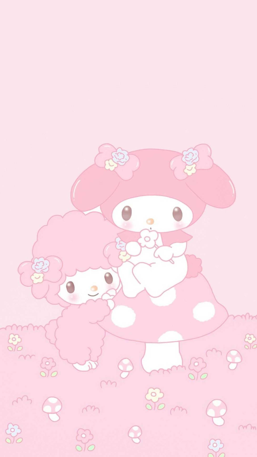 Pink Piano And My Melody Wallpaper