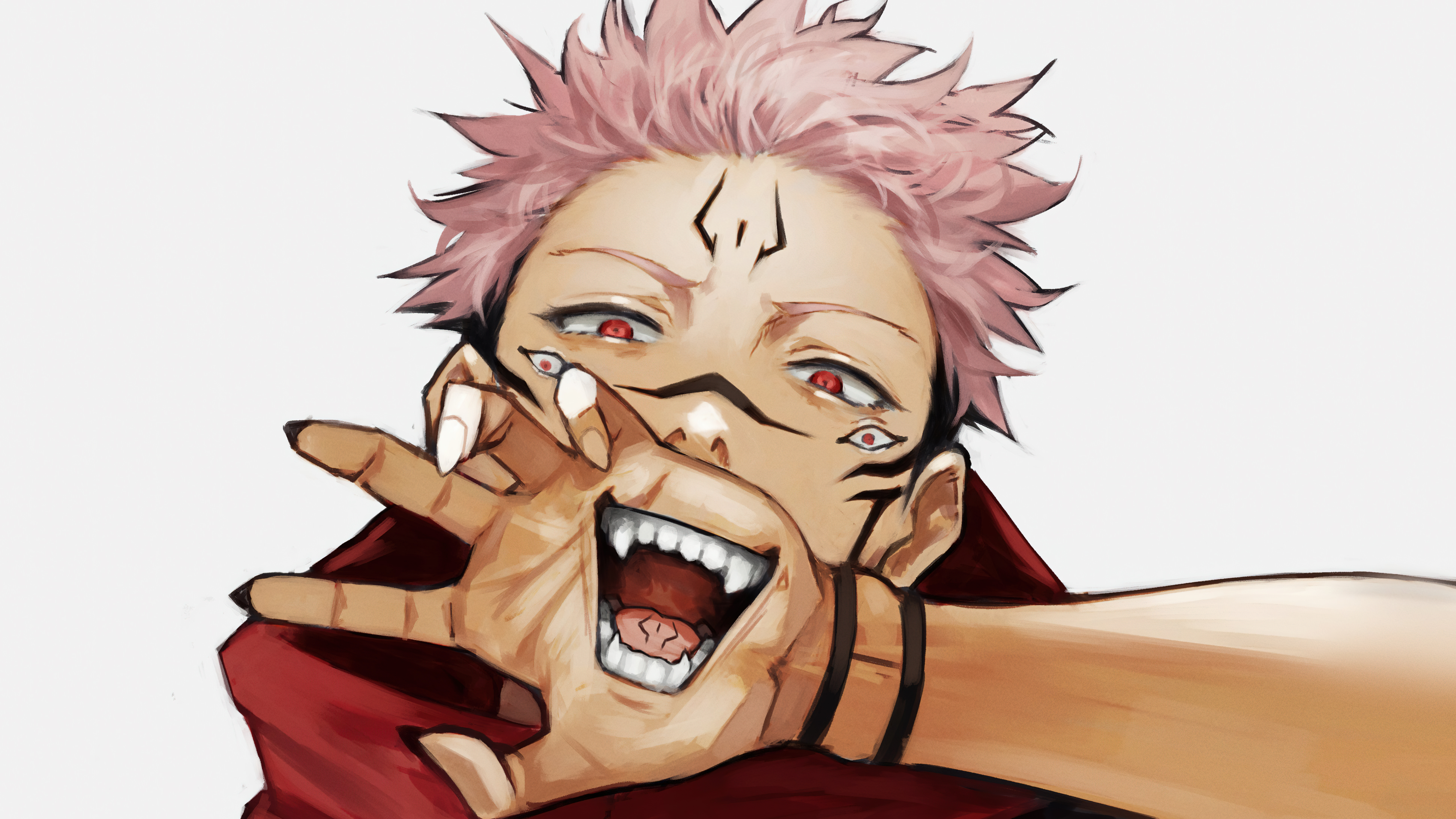 Sukuna Wallpaper 4K, Drawing, Jujutsu