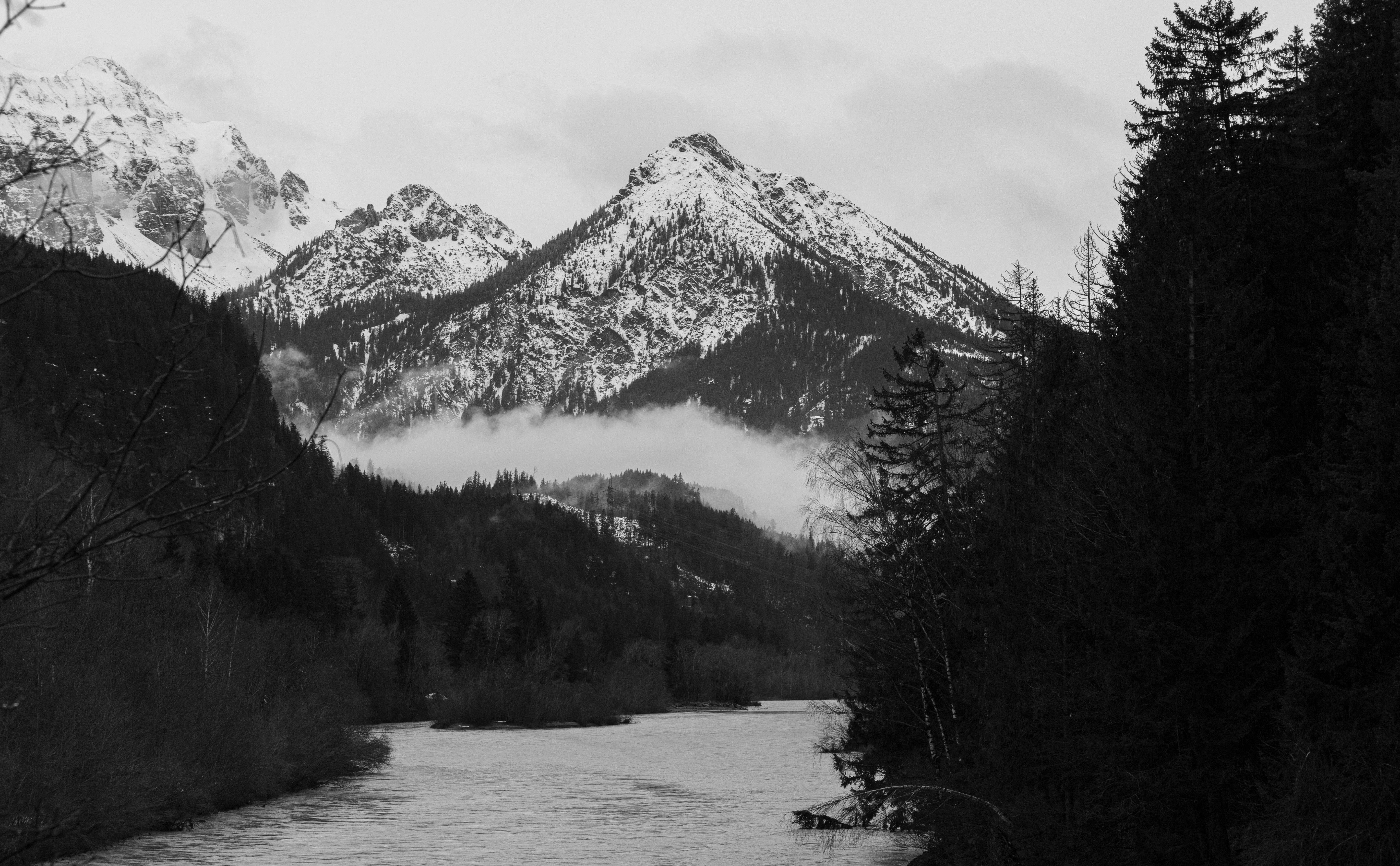 River and Forest with Mountains behind