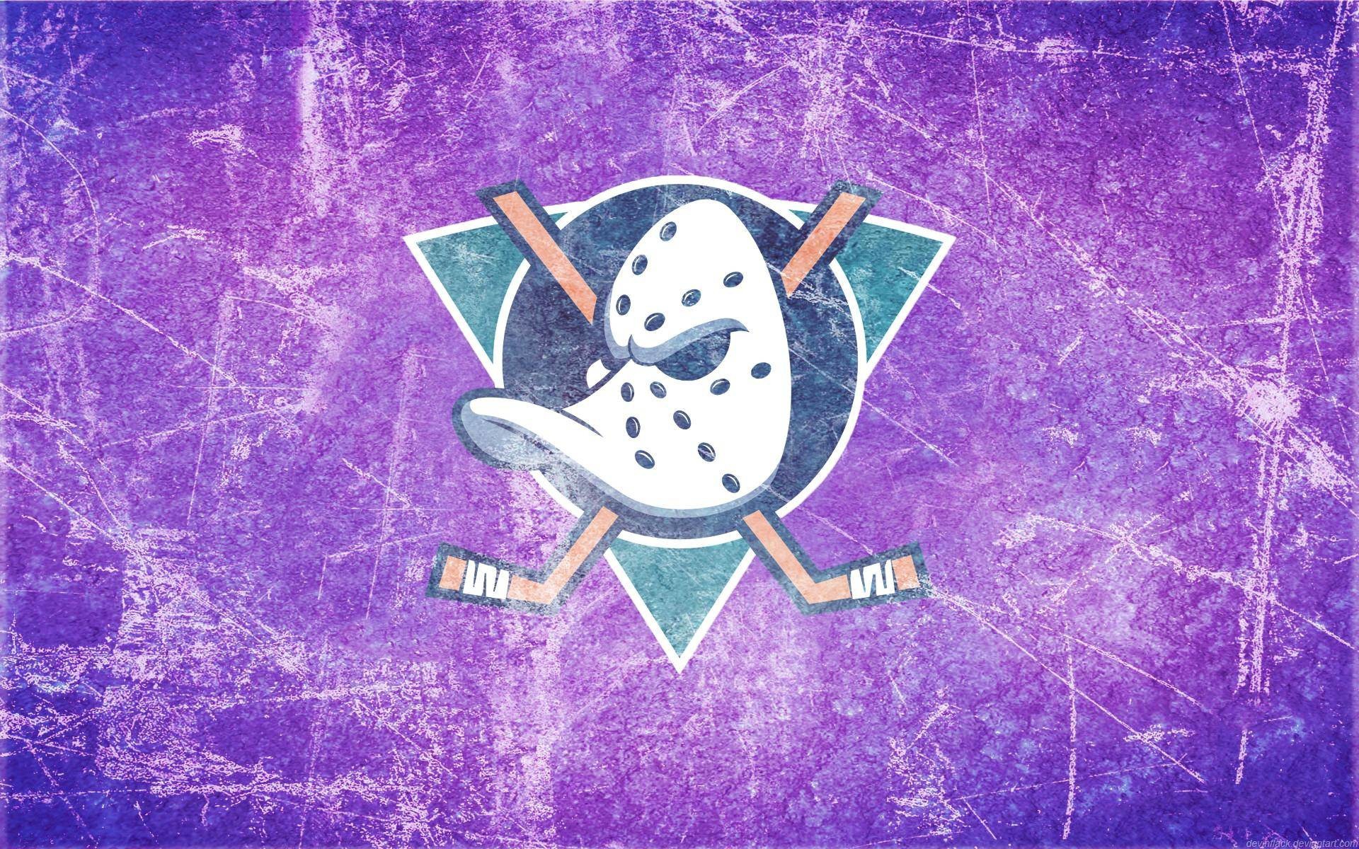 Wallpaper ice, emblem, duck, Anaheim