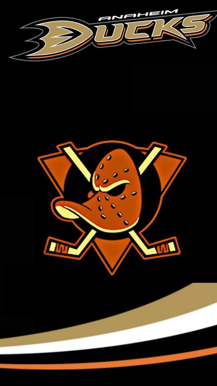 Anaheim Ducks Logo on Black and Orange