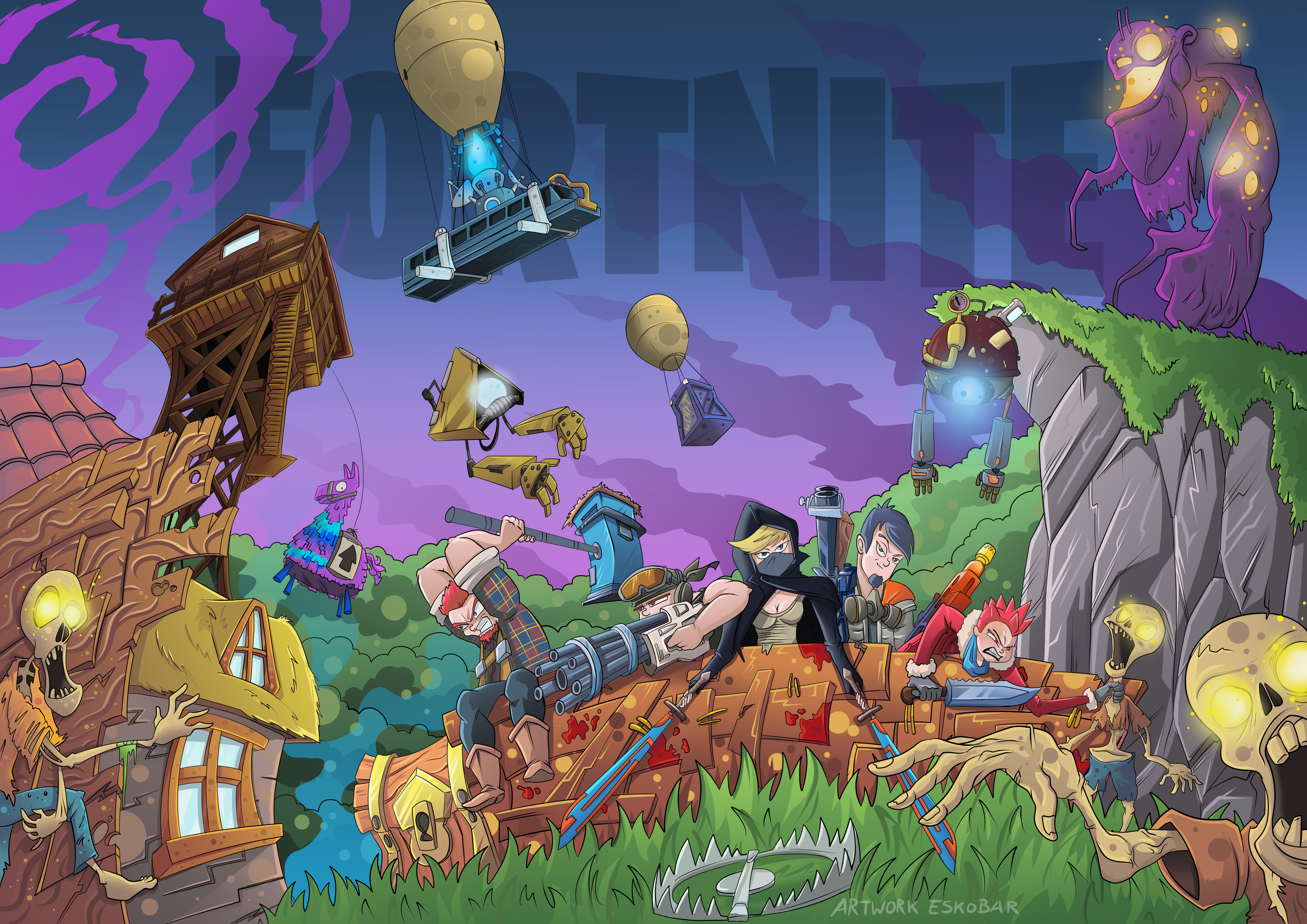 Fortnite 4K Ultra HD Action Wallpaper