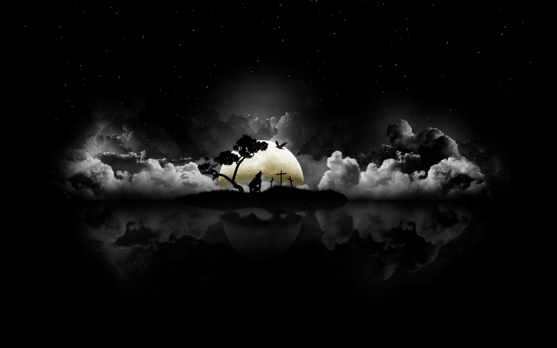 Dark Werewolf HD Wallpaper: A Moonlit