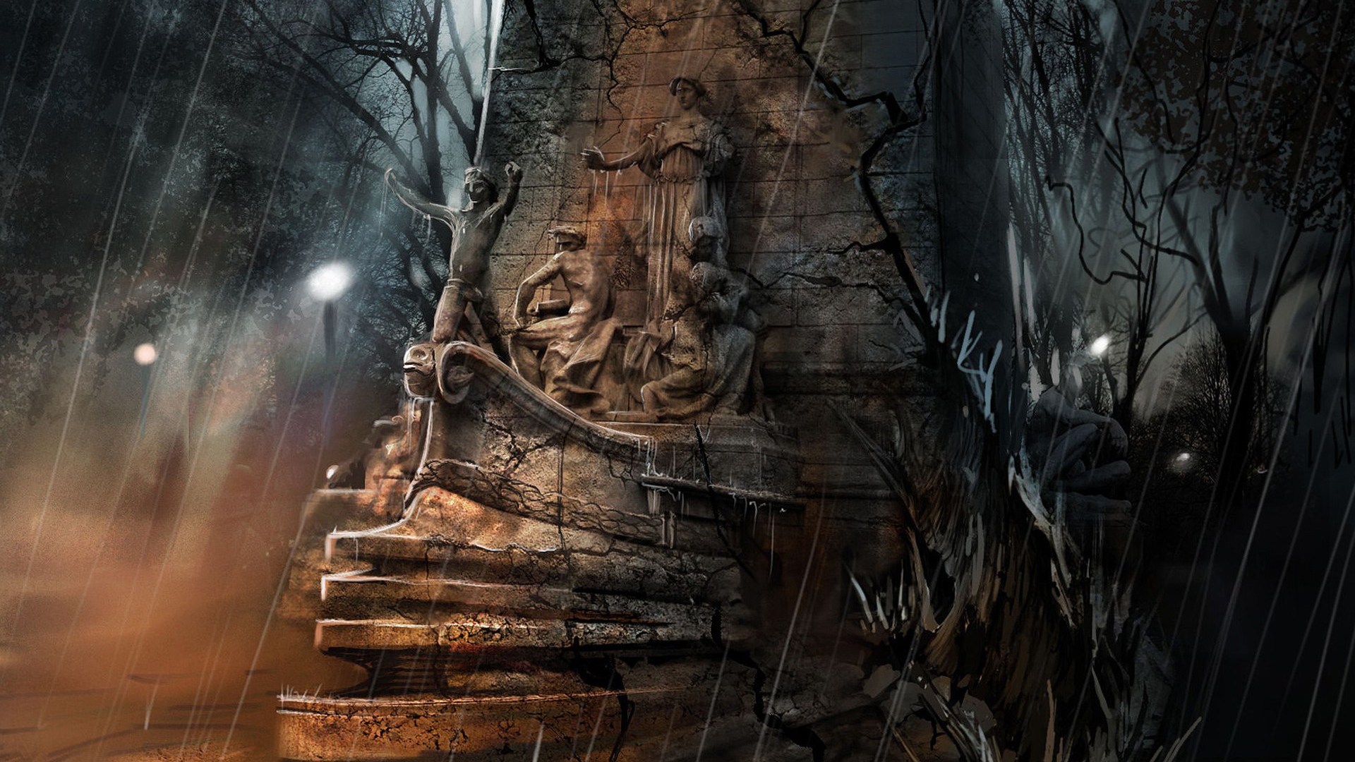 dark garden Desktop wallpaper 1920x1080