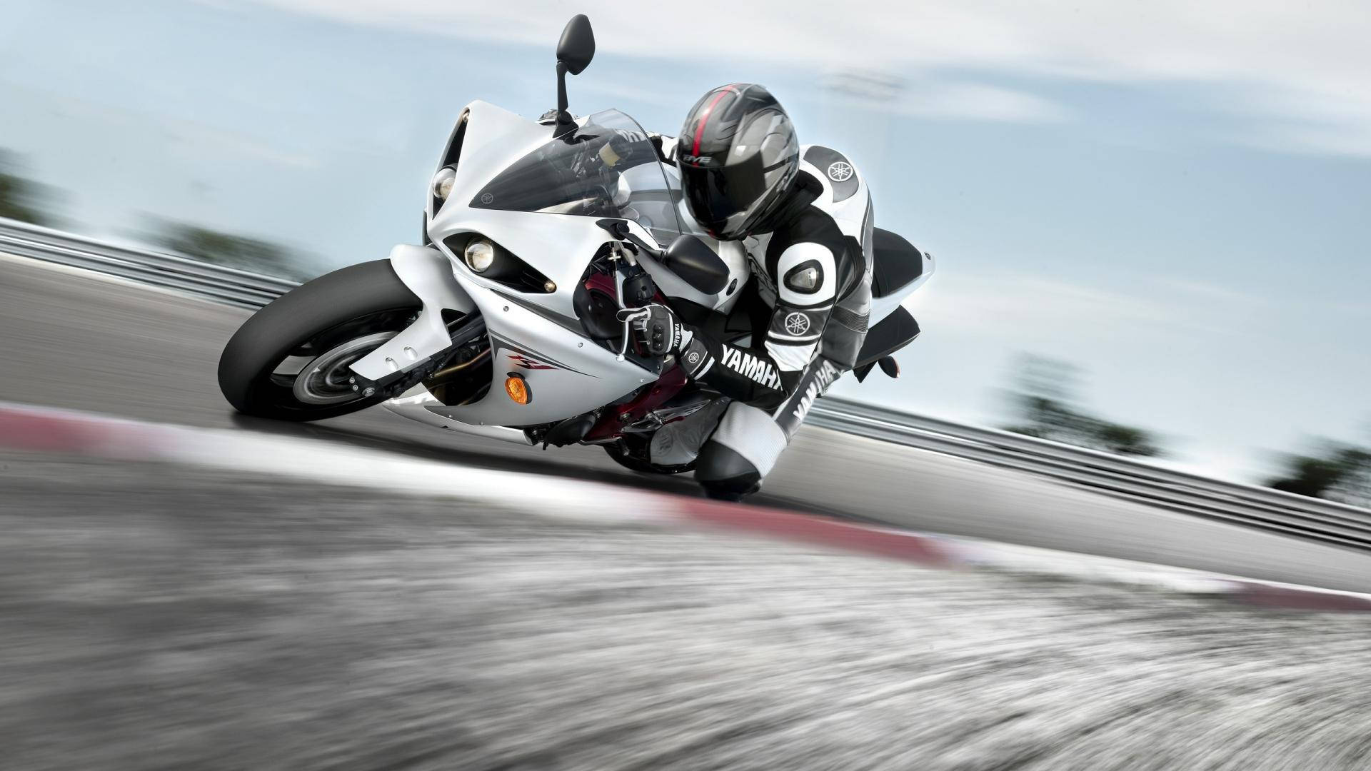 Download Racing White Black Motorcycle Wallpaper