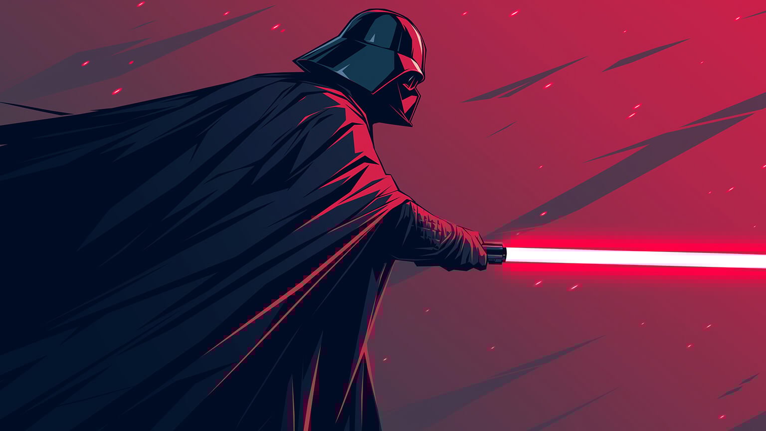 Darth Vader with Lightsaber Star Wars Desktop Wallpaper in 4K