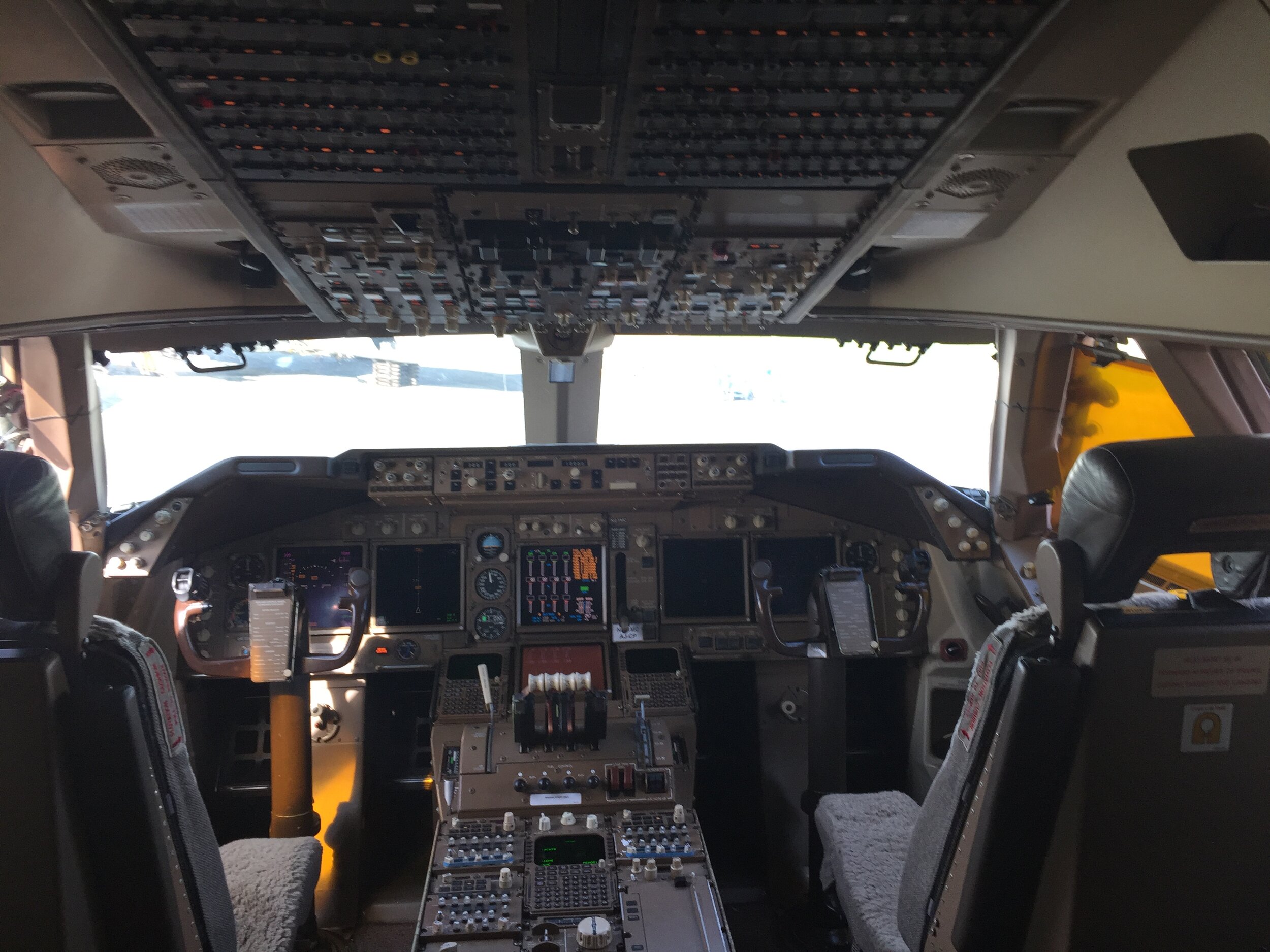 Inside a Boeing 747 freighter