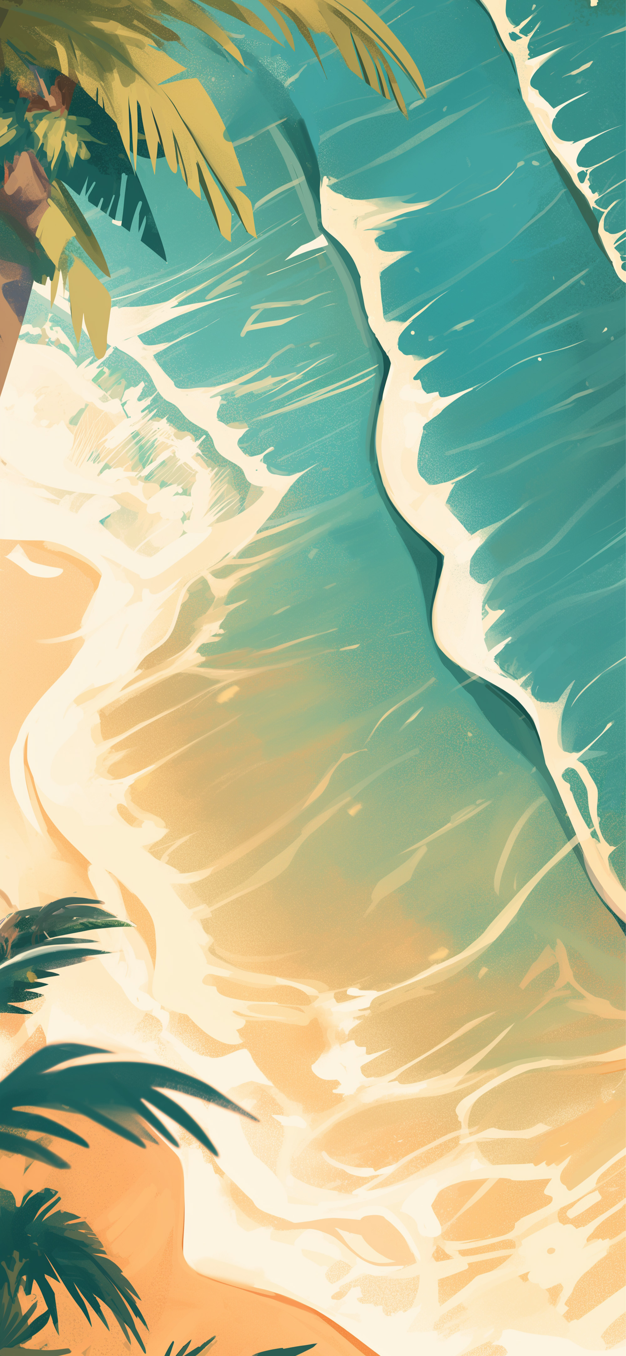 Tropical Coastline Aesthetic Beach