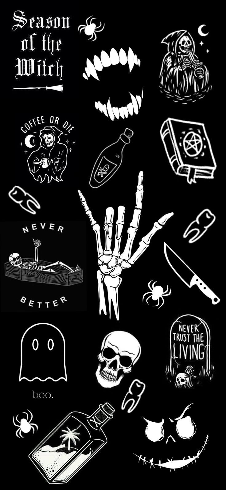 Black and White Halloween Wallpaper