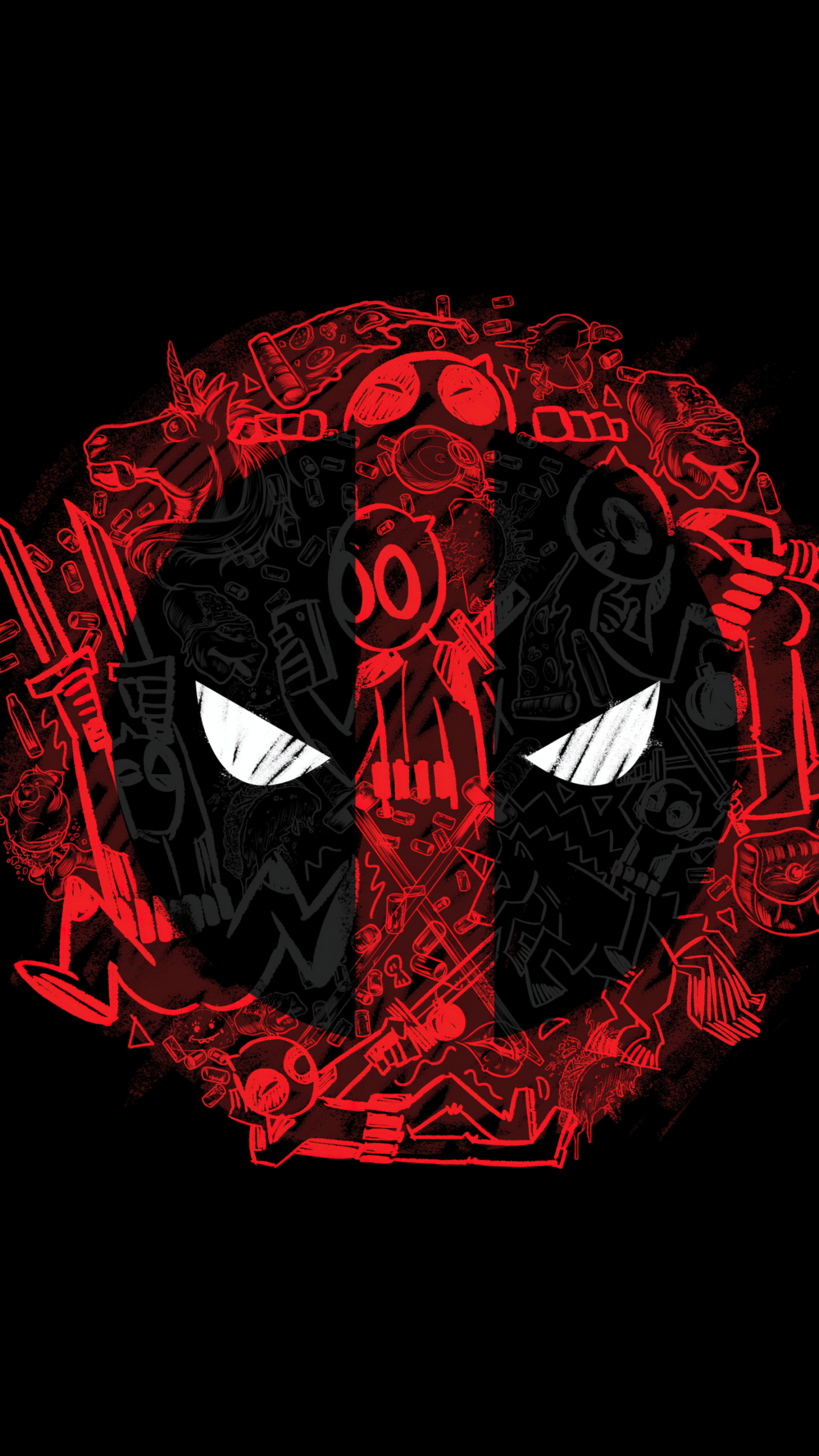 Deadpool Wallpaper 4K, Black background