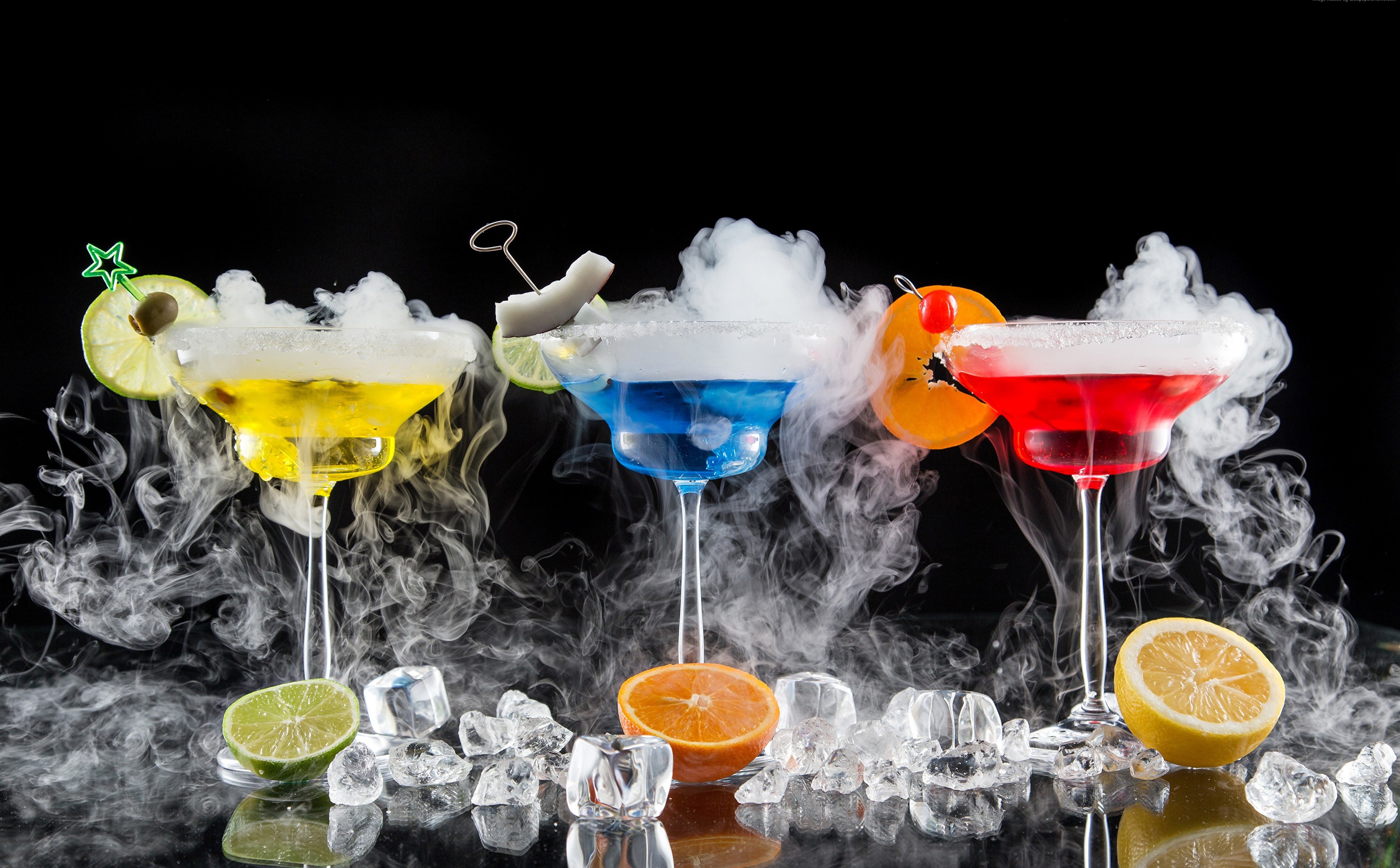 Colorful Cocktails with Smoke