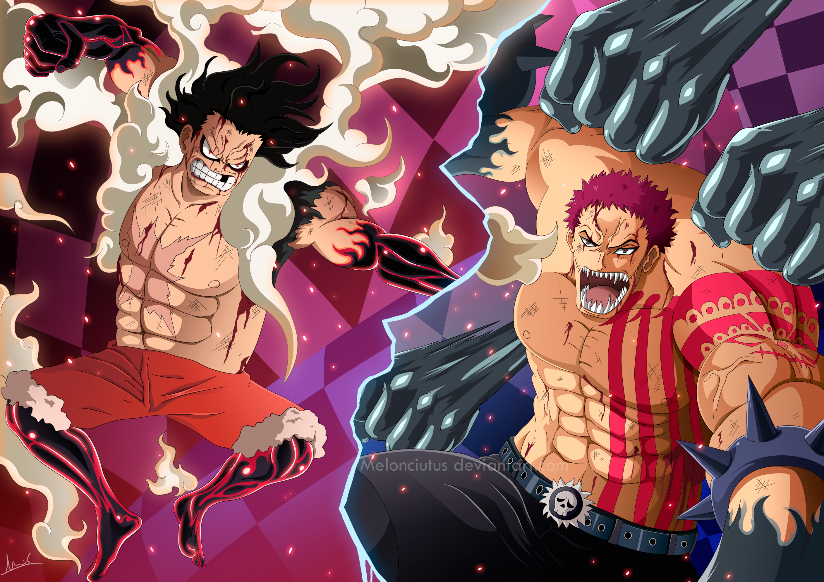 Luffy vs. Katakuri HD Wallpaper