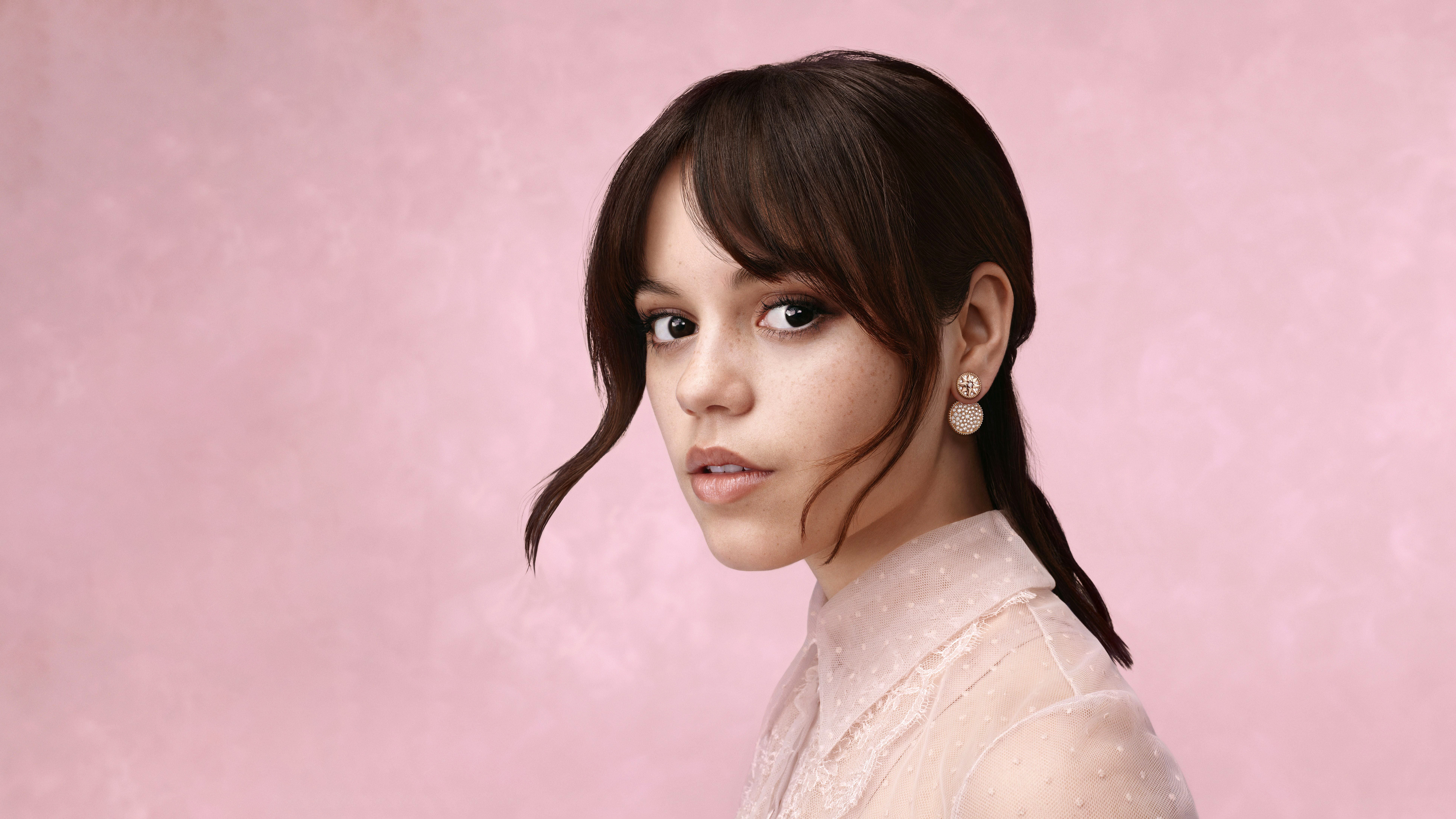 Jenna Ortega Wallpaper 4K, 2023, Pink