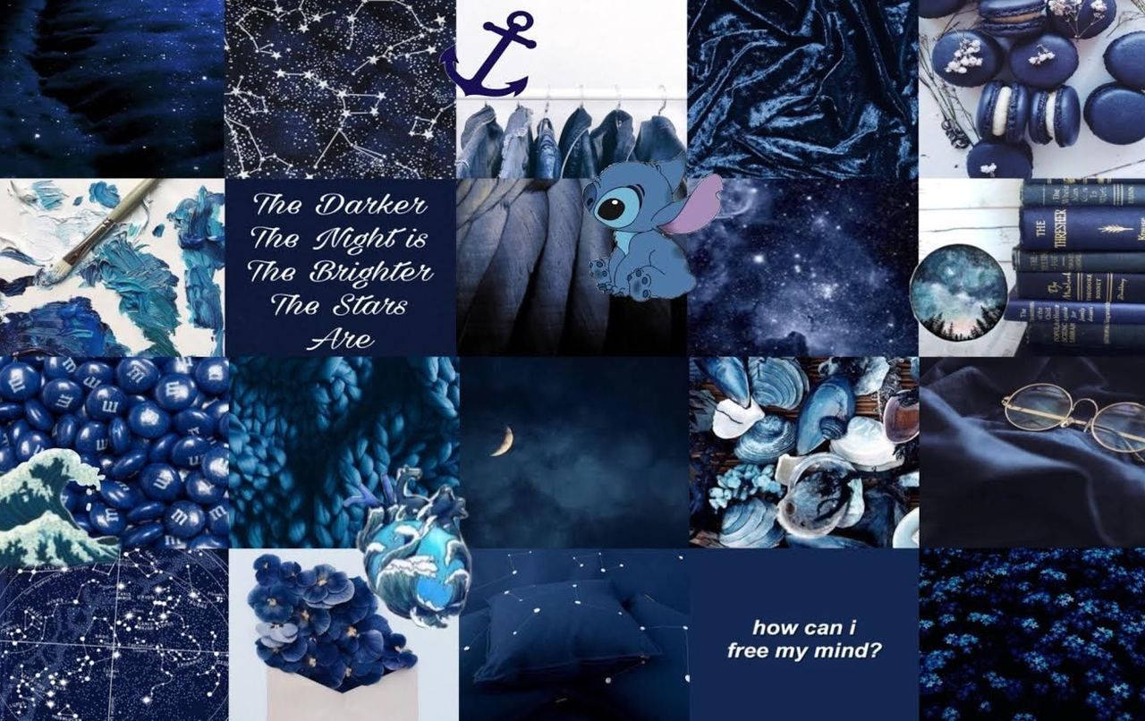 Dark Blue Theme Aesthetic Collage
