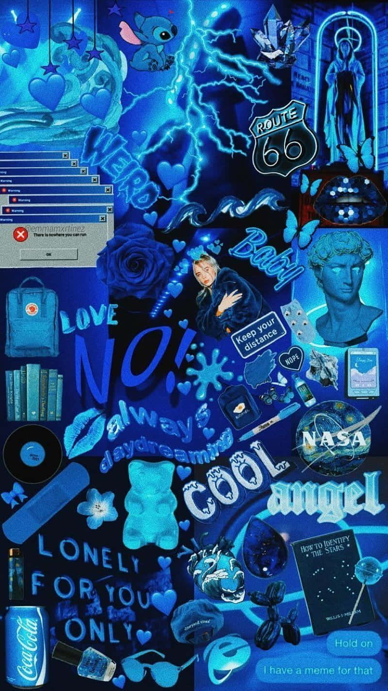 Blue Aesthetic Collage Wallpaper