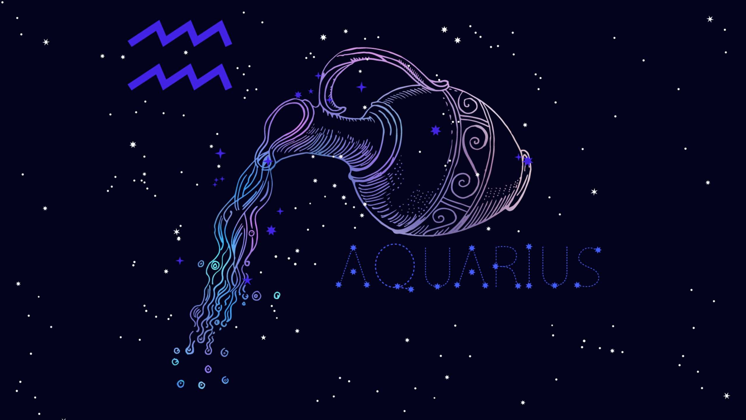 Aquarius Zodiac Sign Wallpaper 23