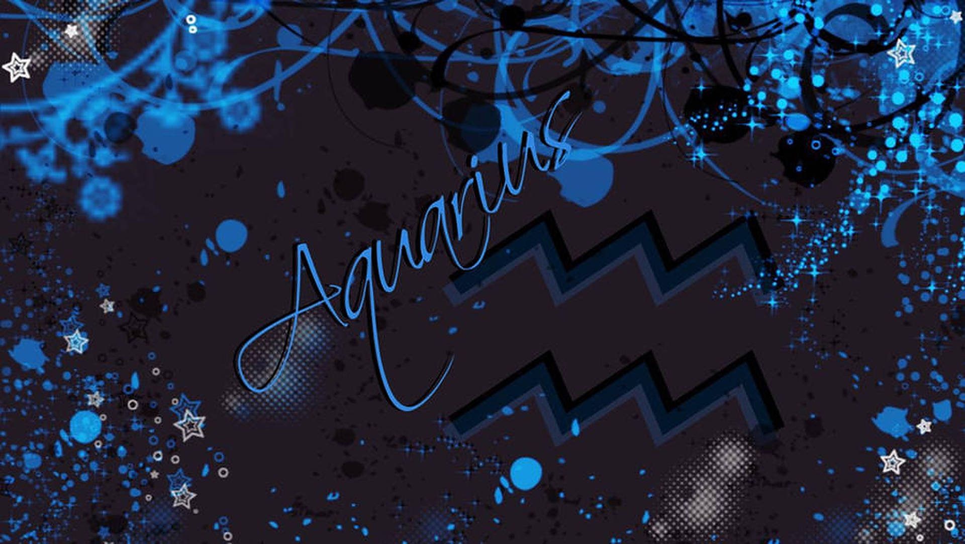 Aquarius Zodiac In A Blue And Black