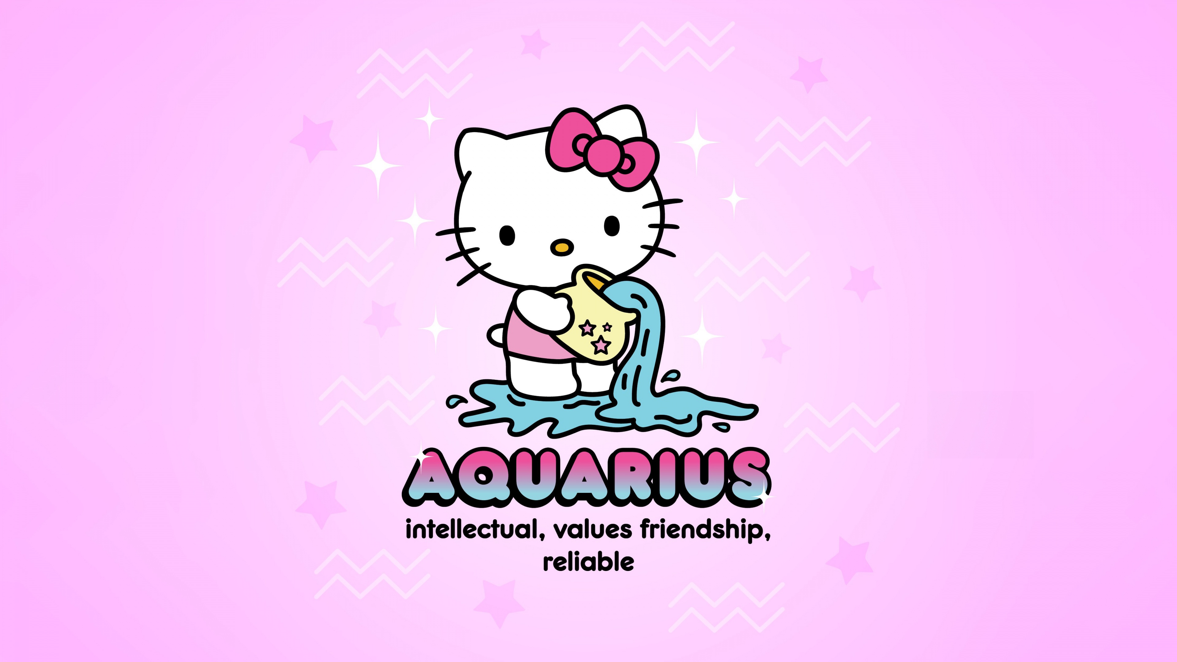 Aquarius Wallpaper 4K, Hello Kitty