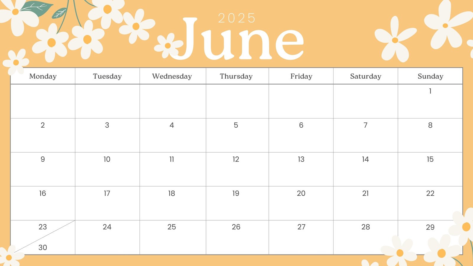 June 2025 calendar
