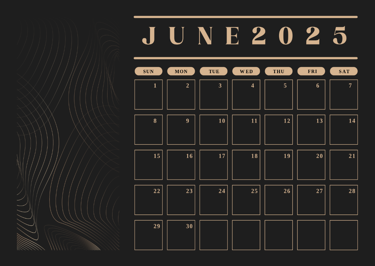 June 2025 Calendar Wallpaper