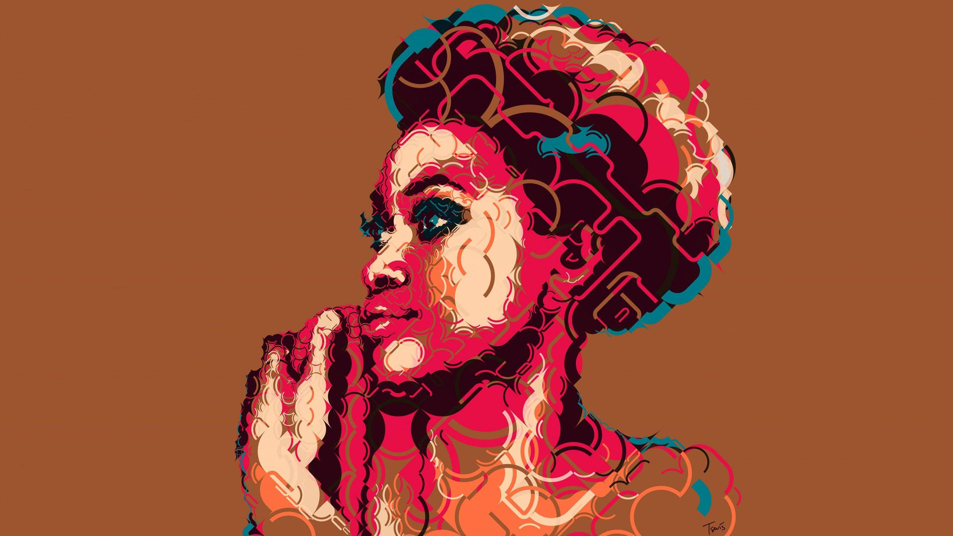 African Afro Girl Art Wallpaper