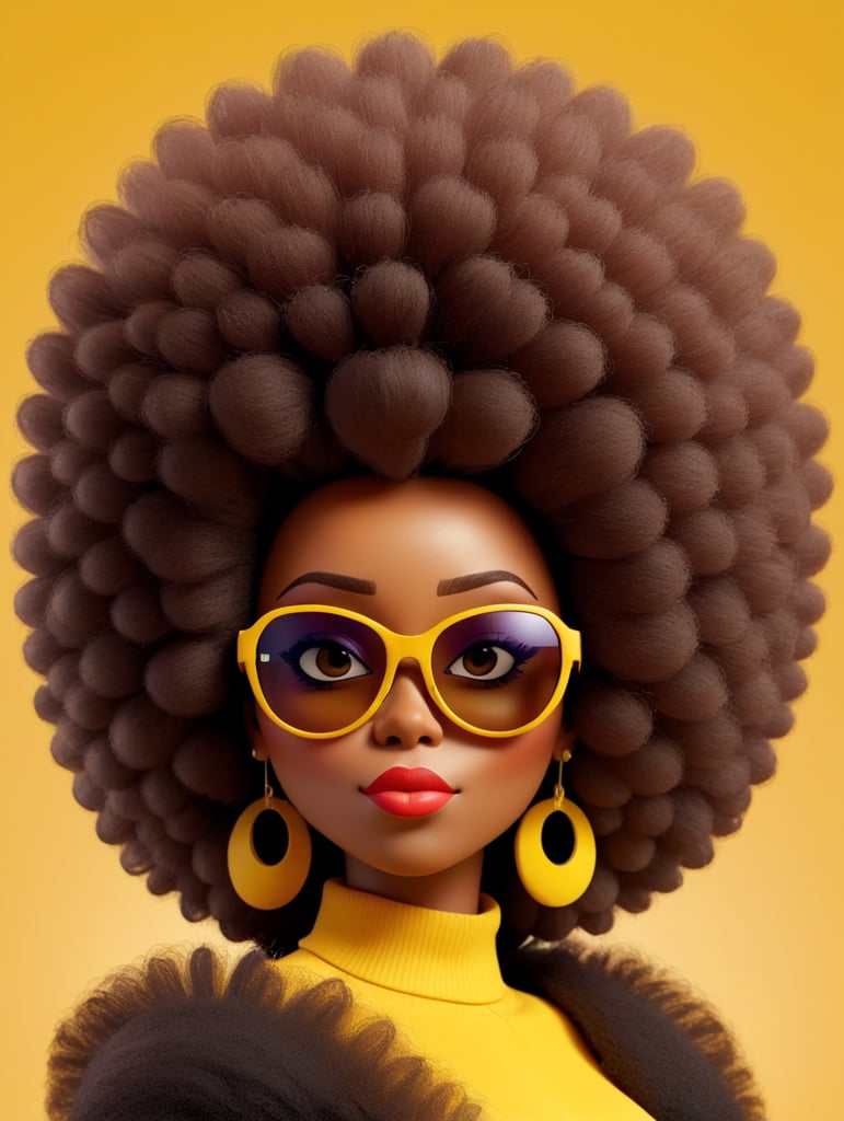 african woman with afro hair style