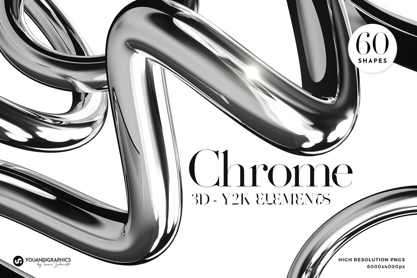 Chrome Y2K Abstract 3D Elements - Behance