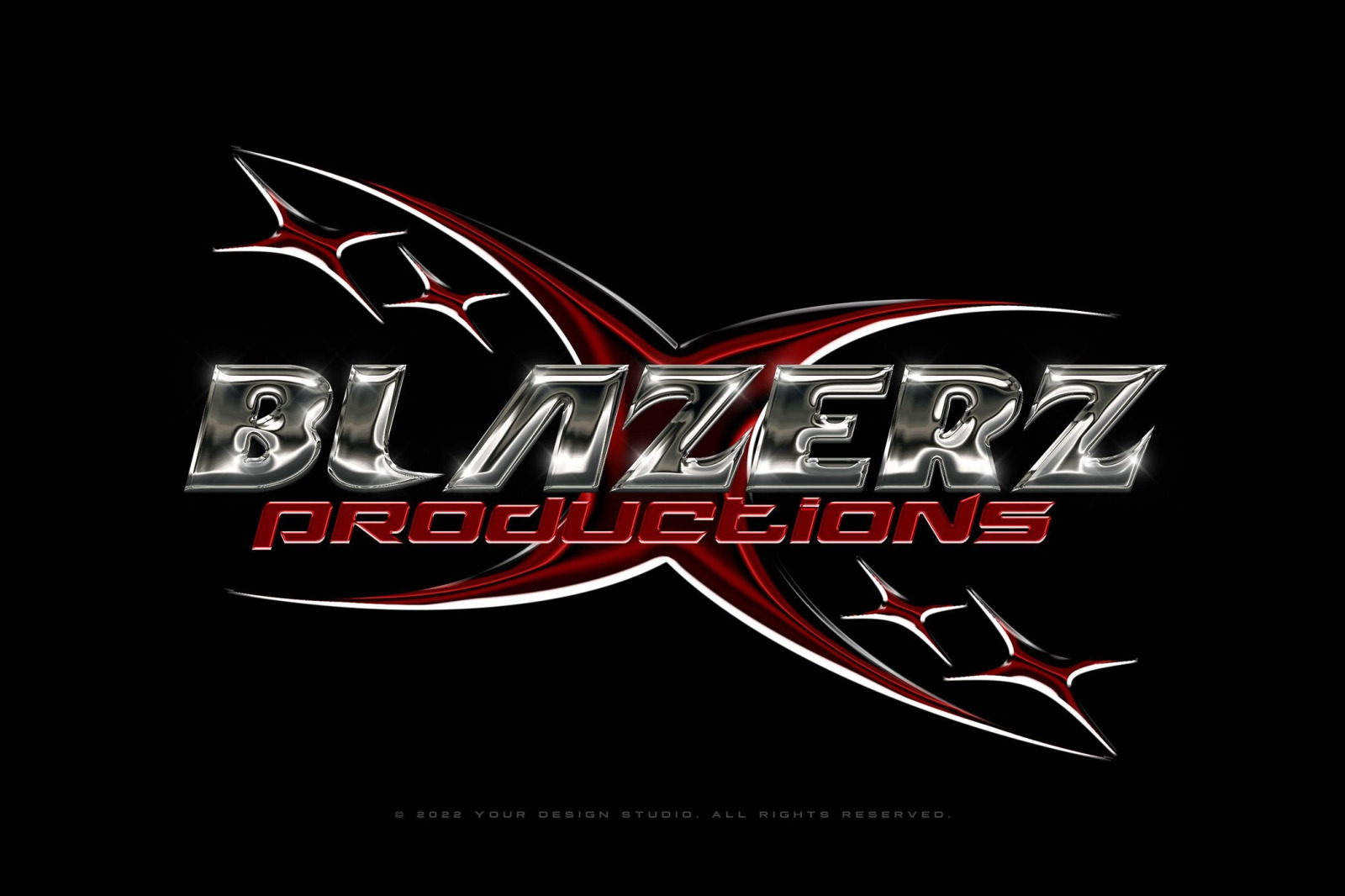 Y2K Chrome Logo and Text Effects on Yellow Image Creative Store