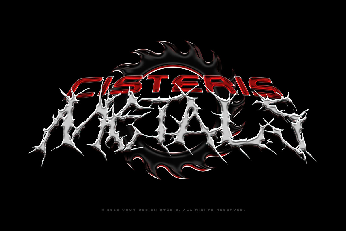 Y2K Chrome Text Effects, a Layer Style