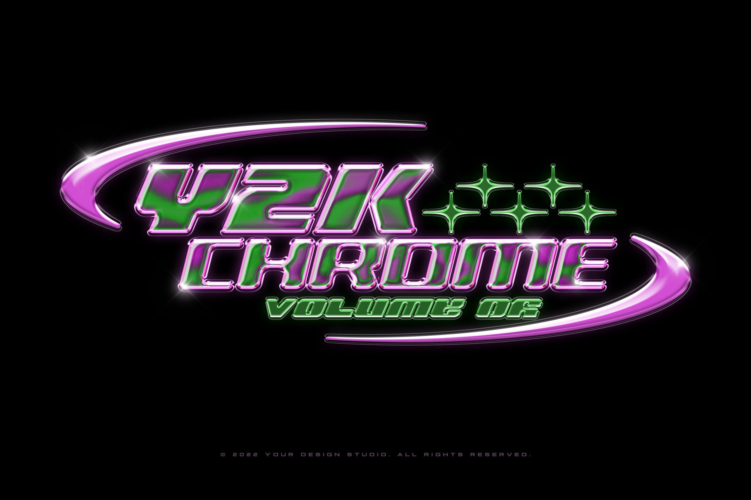 Y2K Chrome Logo / Text Effect Vol. 06