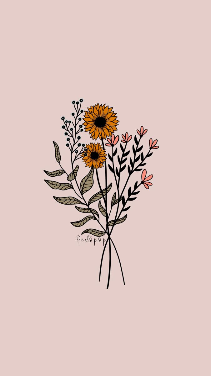 Floral bouquet doodle art screensaver