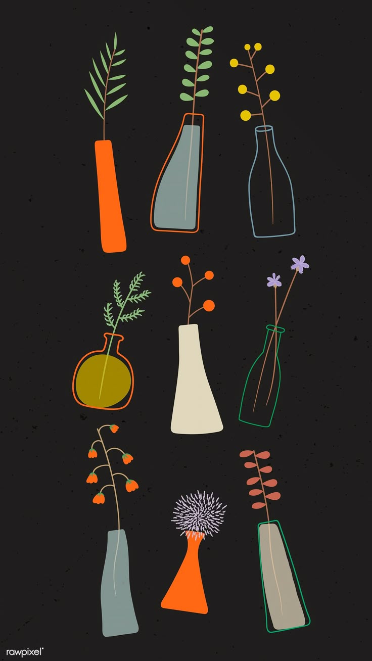 vector of Colorful doodle flowers
