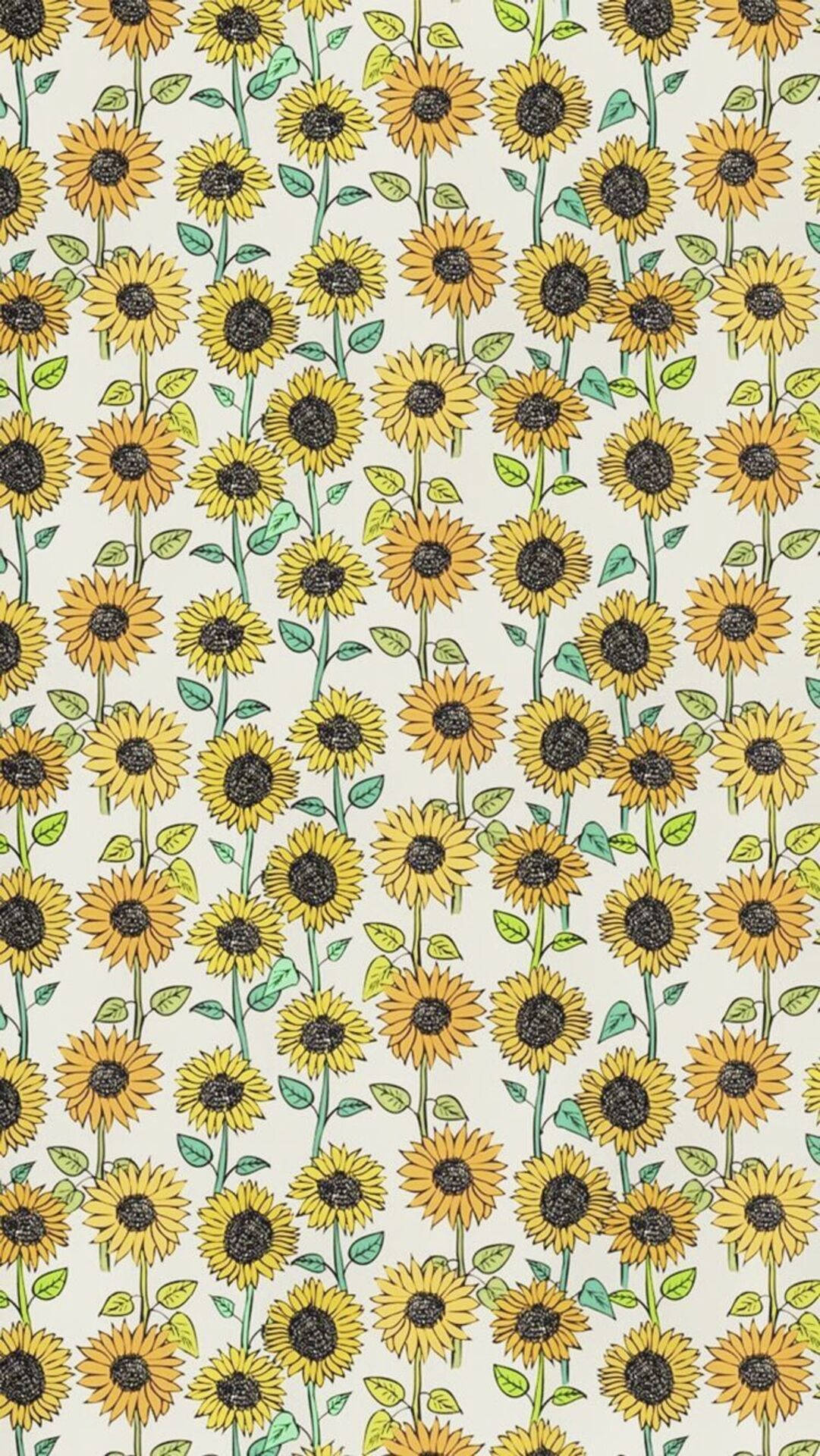 Sunflower Doodle Art iPhone Wallpaper