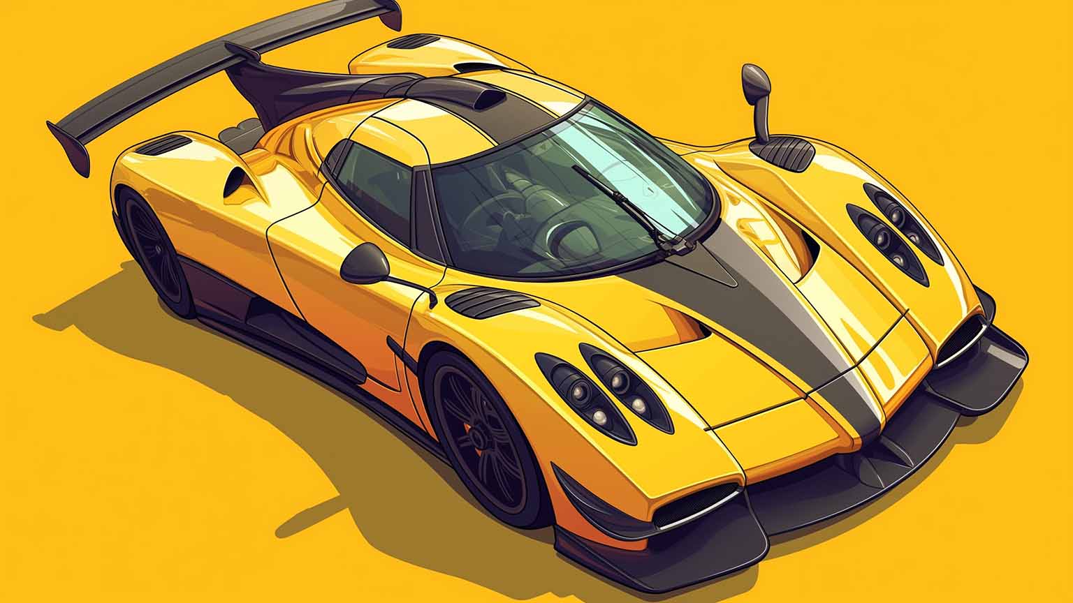 Free Pagani Zonda Yellow Supercar Desktop Wallpaper
