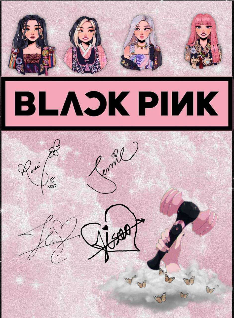 Blackpink Anime Icon With Signatures