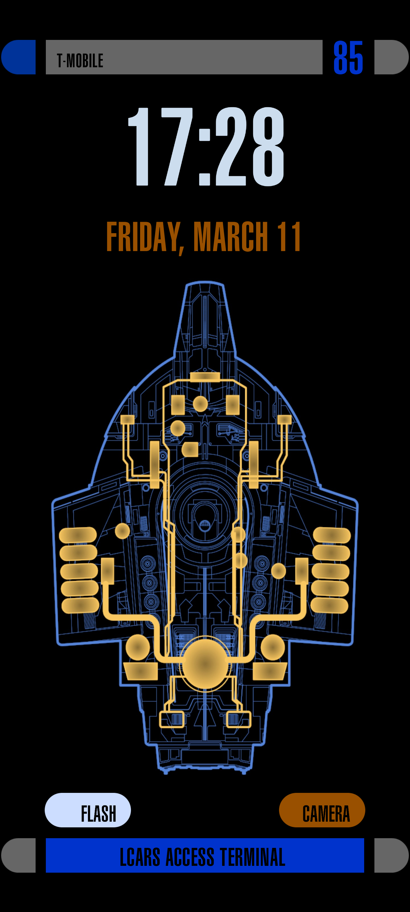 LCARS lock screen app