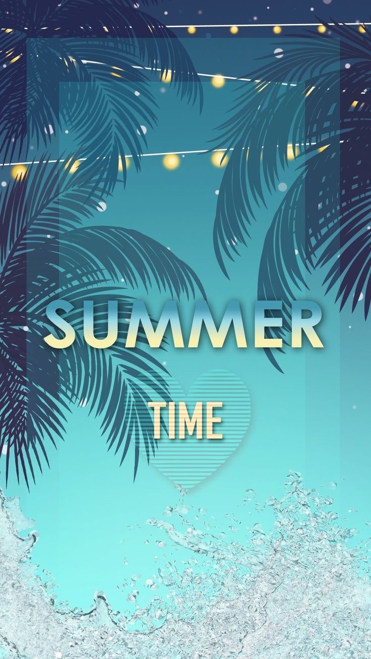 Summer Time Poster with Palm Trees