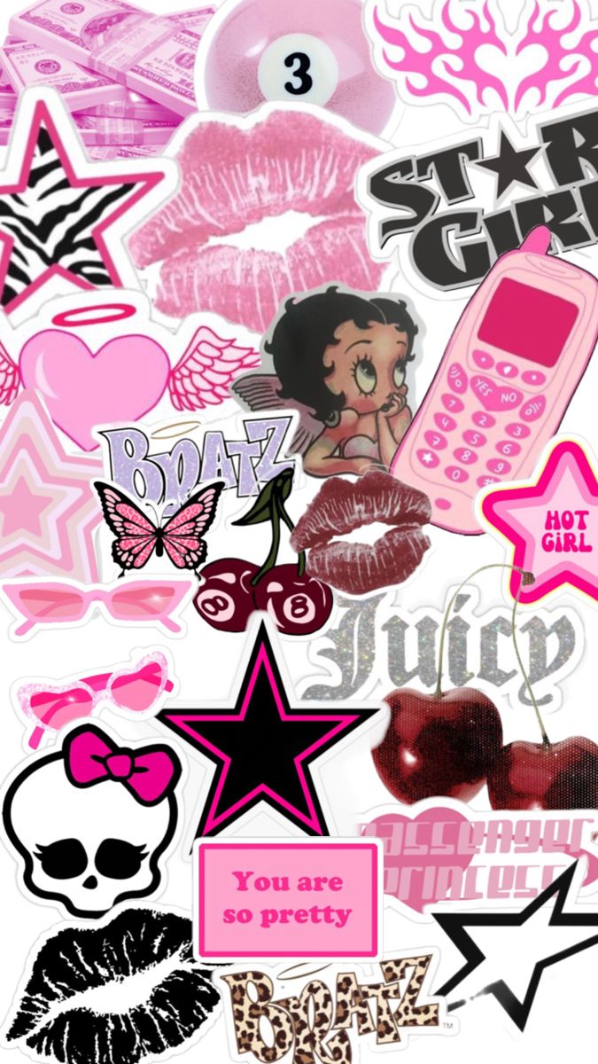 Y2k Collage. Pretty wallpaper