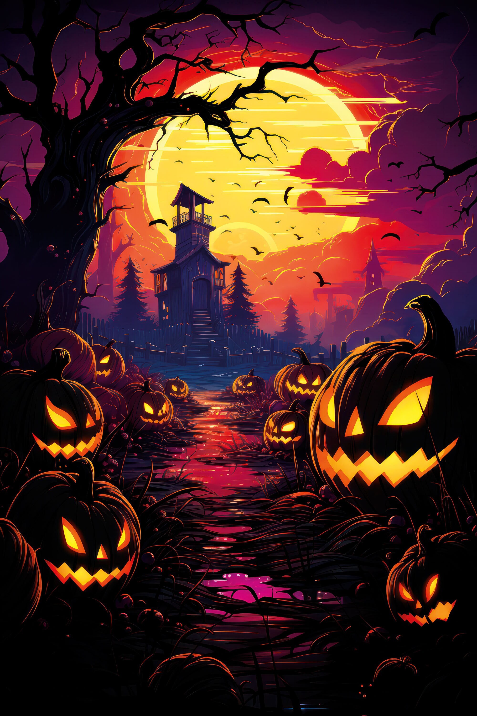 Halloween Tapestry Wall Hanging Pumpkin