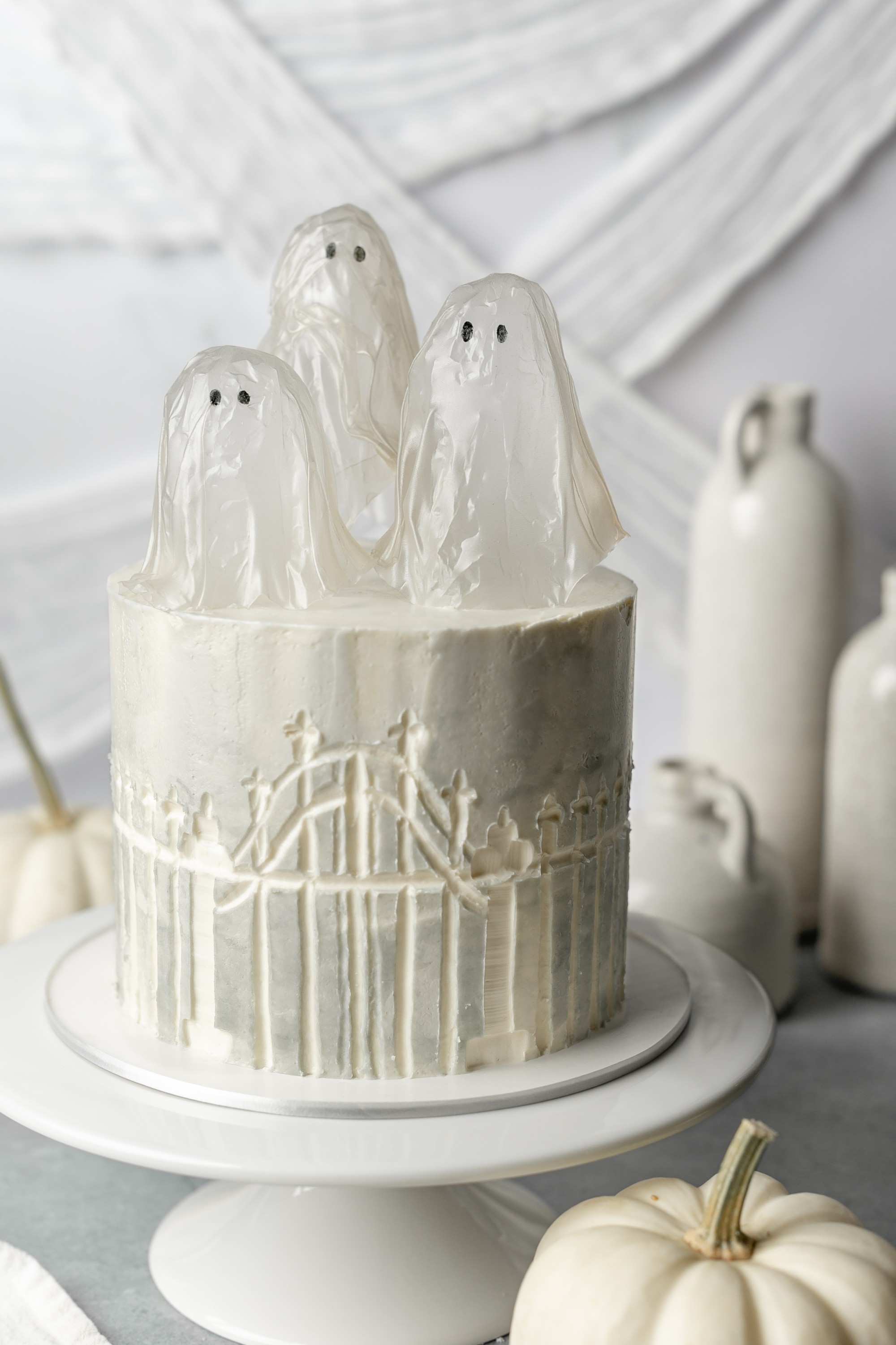 Ghost Gate Carved Buttercream Cake