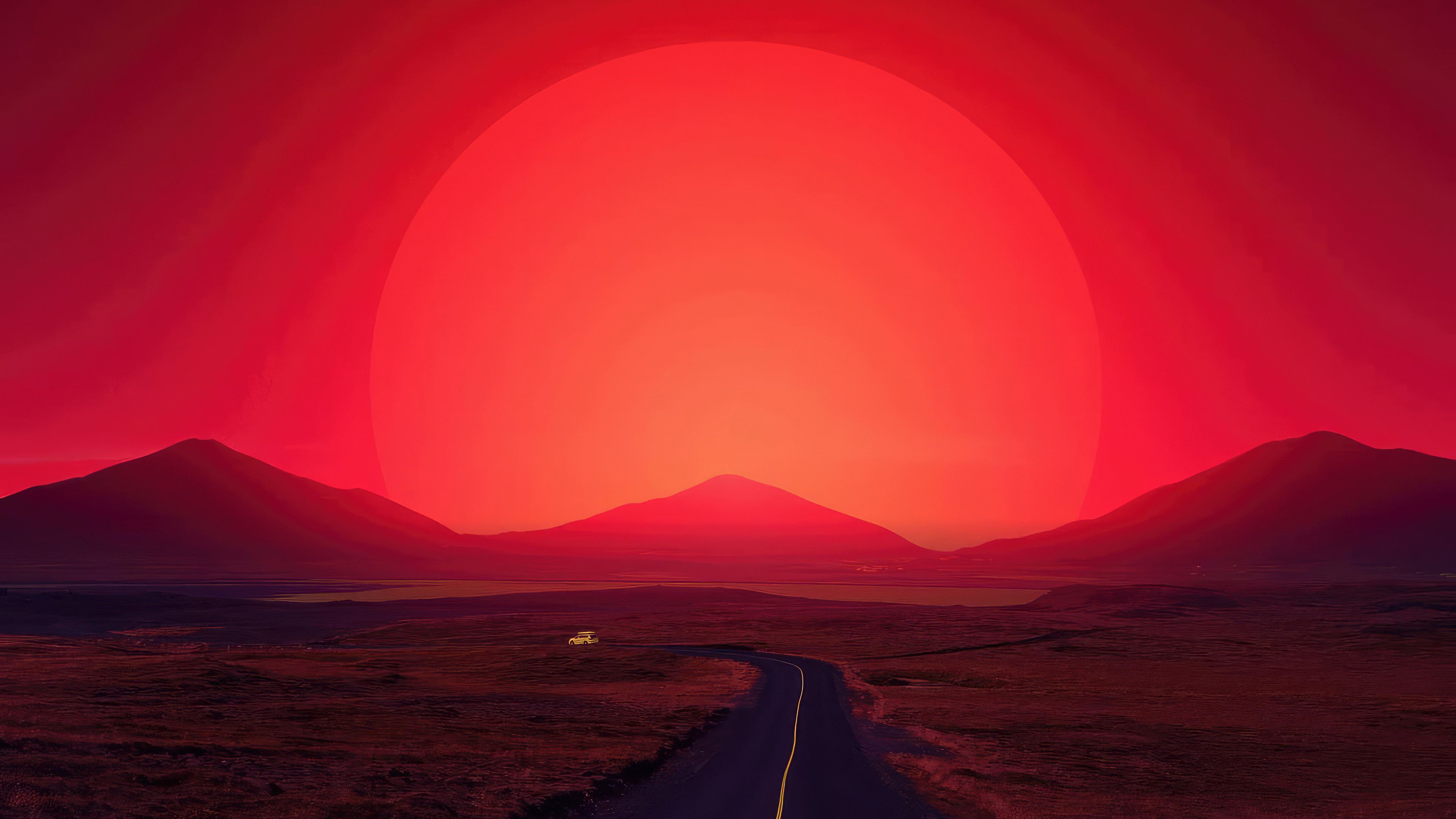 Gloomy Drive Evening 4k Wallpaper, HD