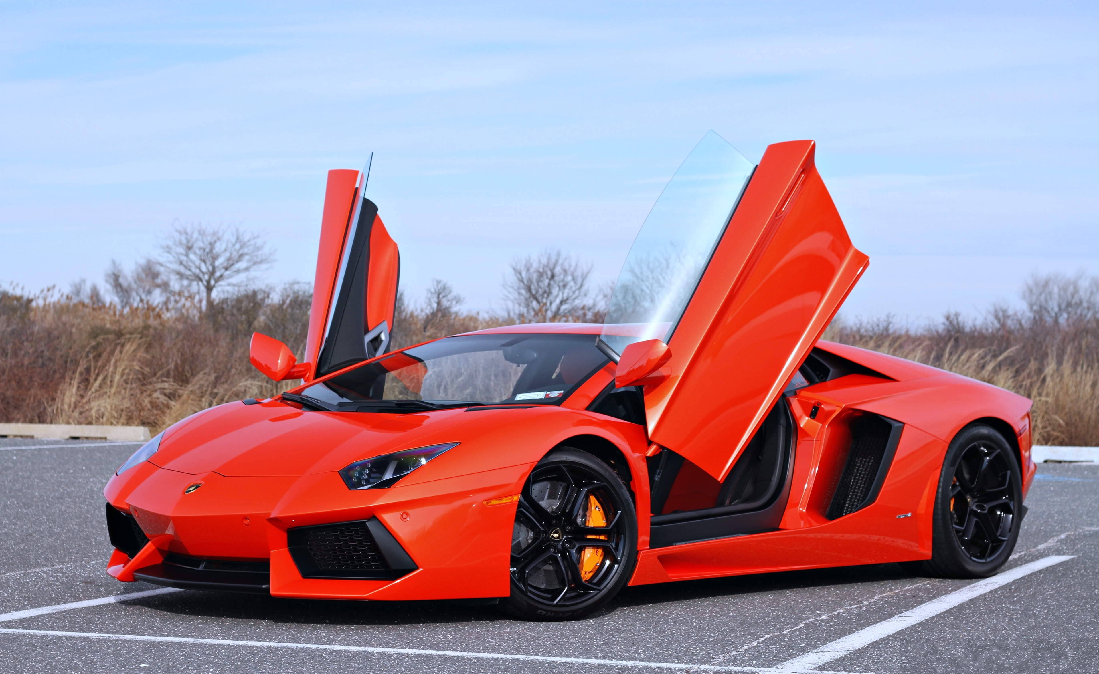 Stunning Orange Lamborghini Aventador LP700 4 4K Ultra HD Wallpaper