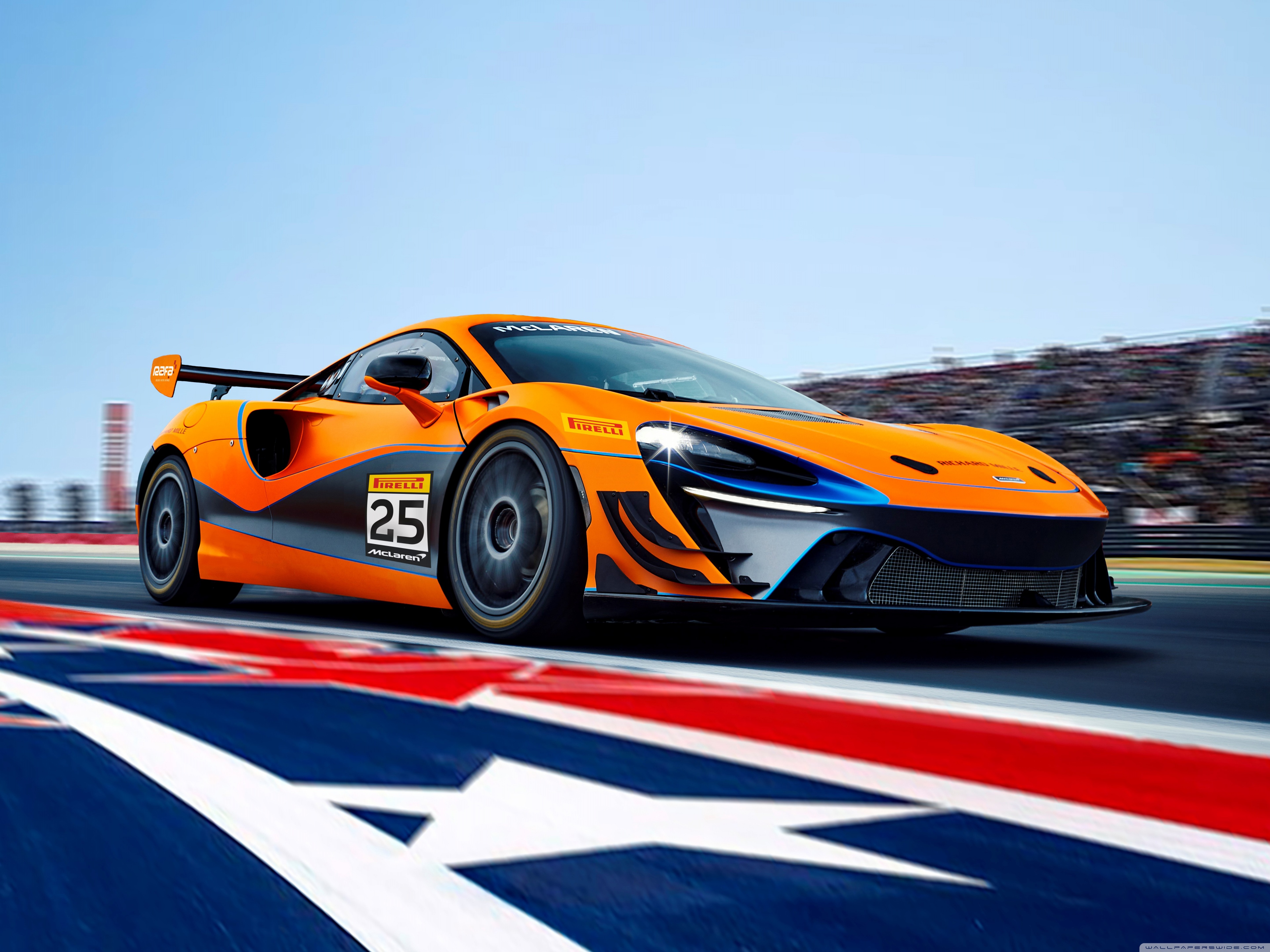 Orange McLaren Artura GT4 Race Car 4K