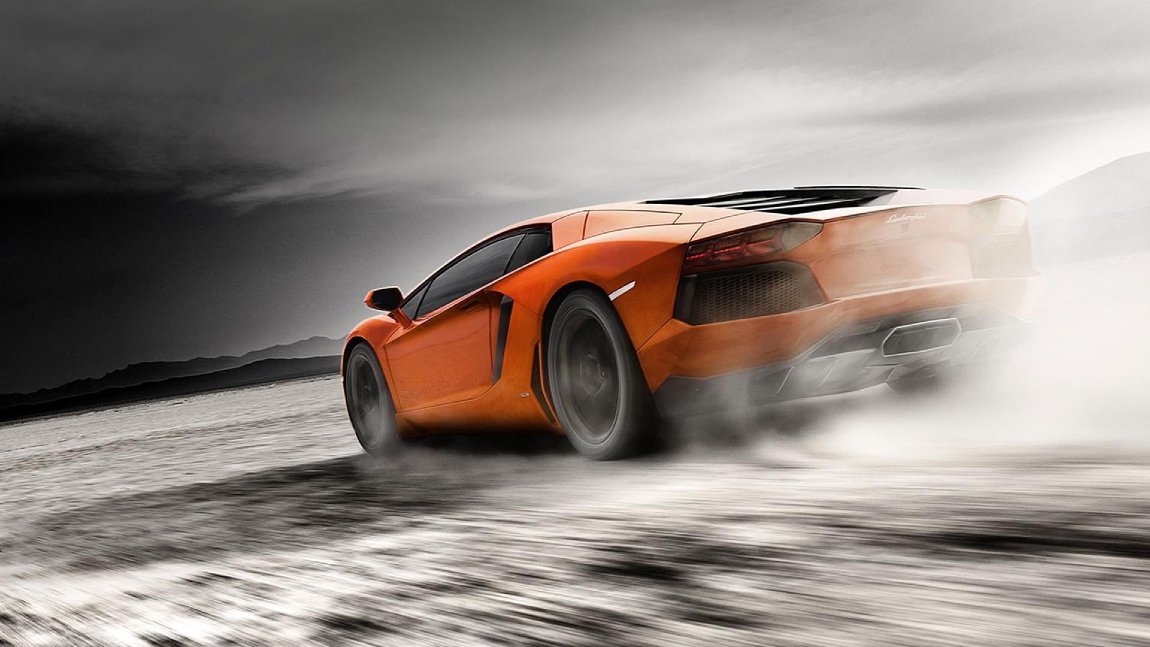 Orange Lamborghini Aventador Wallpaper