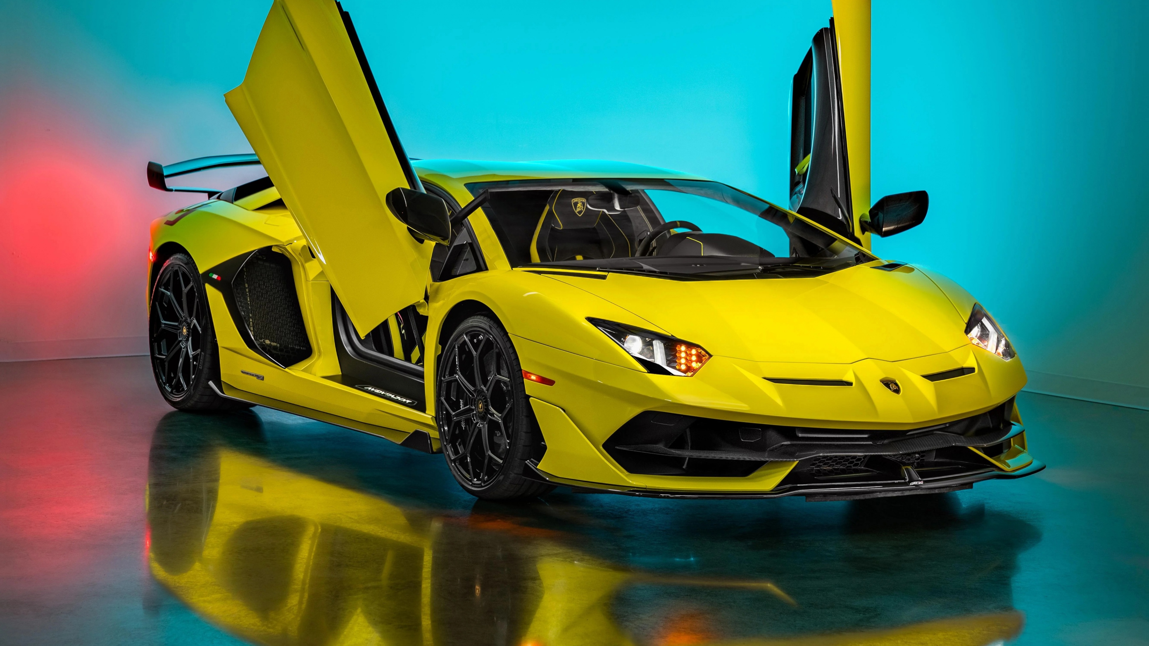 Lamborghini Aventador SVJ Wallpaper 4K, Vertical, Yellow cars