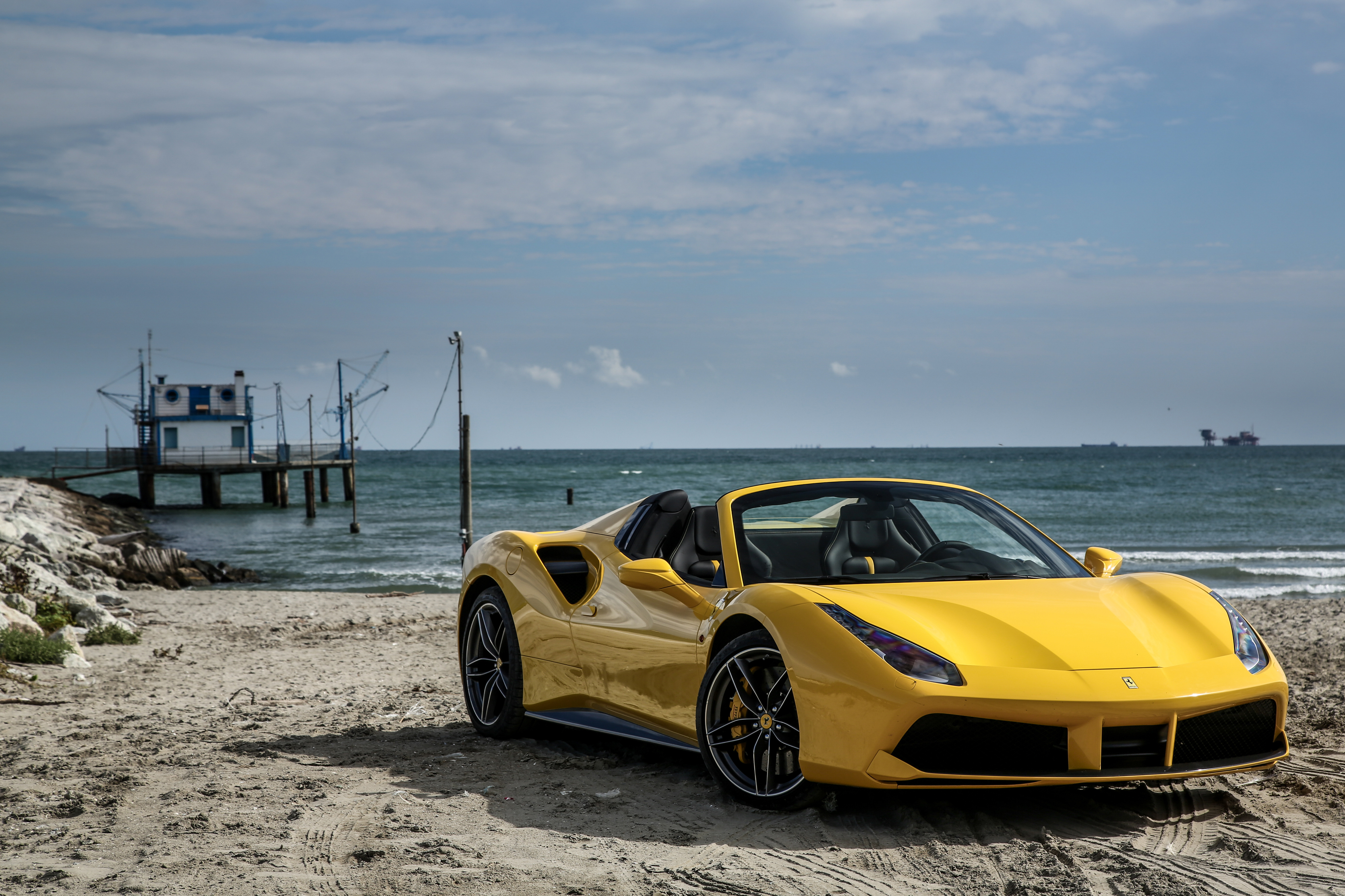 Download Yellow Car Vehicle Ferrari 488