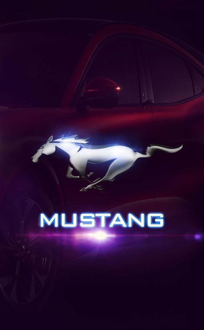 Mustang Logo on Red Car