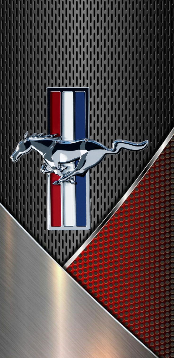 Ford Mustang Logo on Vintage Metallic