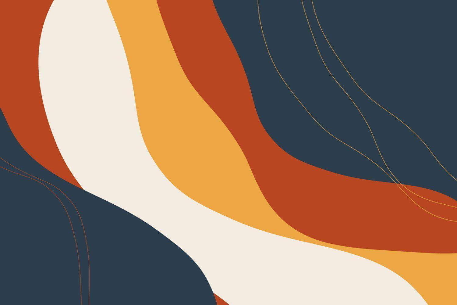 Abstract Earth Tone Shapes 5 Wall Mural